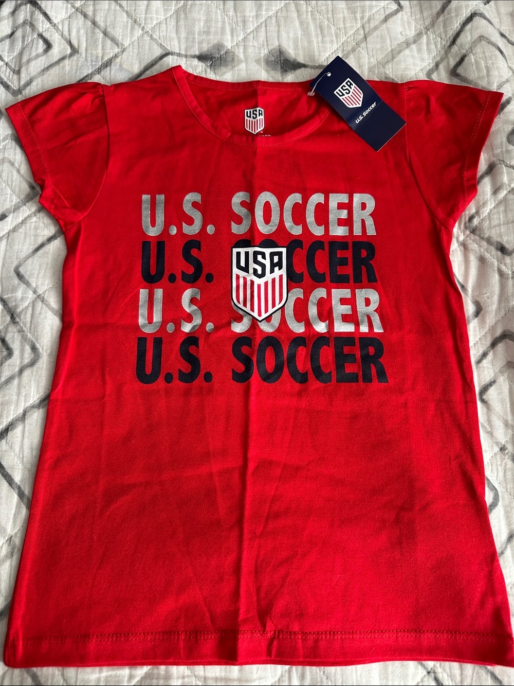 USA Soccer Girls' Red Graphic Tee size 6 NWT